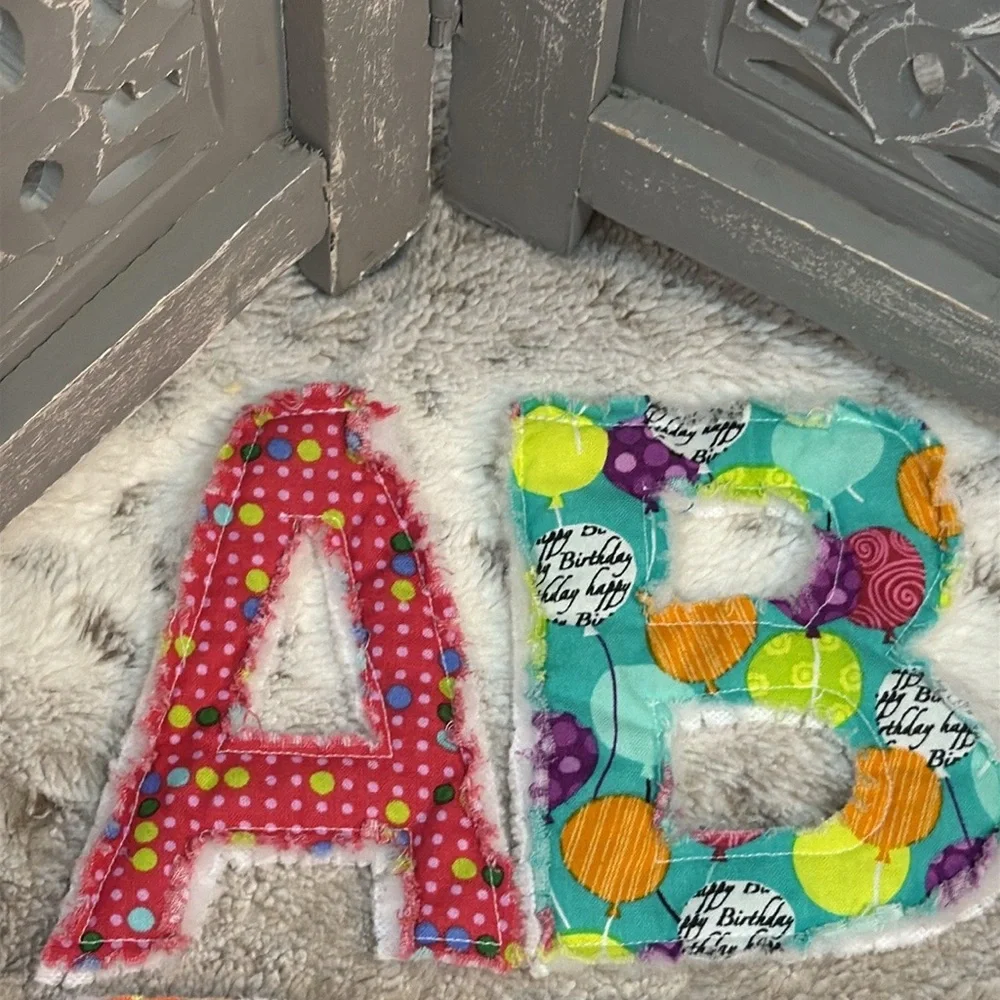 Handmade colorful fabric alphabet letters terrycloth educational sensory toys